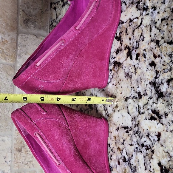 Sperry Jeffrey Top-Sider Pink Suede Wedges Size 7.5 - Picture 5 of 10